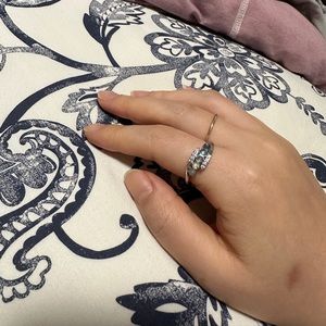 Moonstone ring with silver plating